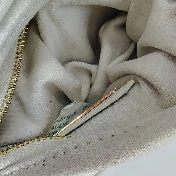 Tiffany & Fred Smooth Leather String Cord Knot Statement White Shoulder Bag - Picture 11 of 16